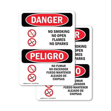 Signmission 18 in Width, Vinyl Decal, Rectangle, Bilingual OS-2PACK-DS-D-1824-VS-1492
